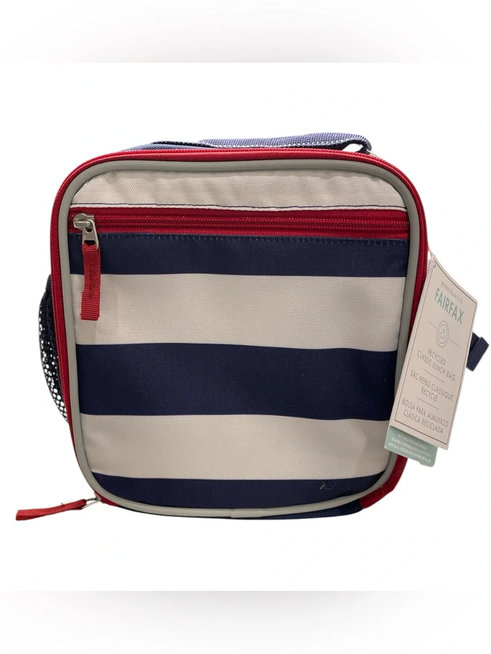 Pottery Barn Kids Fairfax Navy / White Stripe Lunch Box NWT